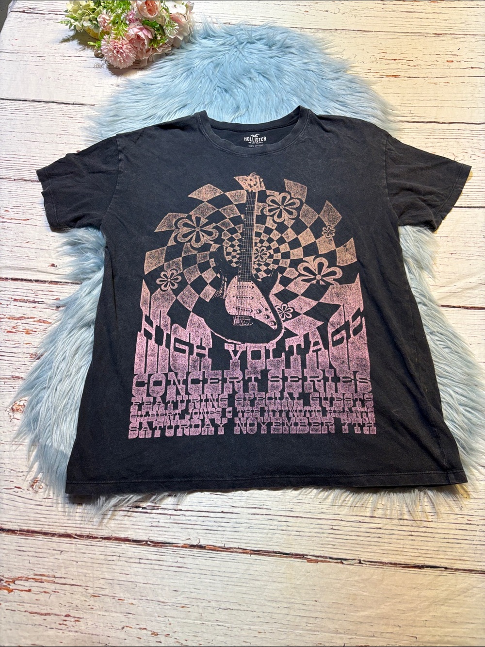 Hollister High Voltage Concert Series Oversized Cotton Tee sz XS